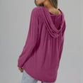 thumbnail image 4 of ZyeKqe Oversized Tops for Women Long Sleeve Shirts Button up V Neck Top Casual Loose Fitting Tees, 4 of 8