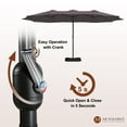 thumbnail image 6 of Mondawe 15ft Patio Umbrella Rectangular Outdoor Market Umbrella with Base Coffee, 6 of 9