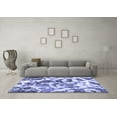 thumbnail image 3 of Ahgly Company Machine Washable Indoor Square Abstract Blue Modern Area Rugs, 8' Square, 3 of 4