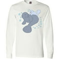 thumbnail image 3 of Inktastic Cute Manatees with Bubbles Long Sleeve T-Shirt, 3 of 5