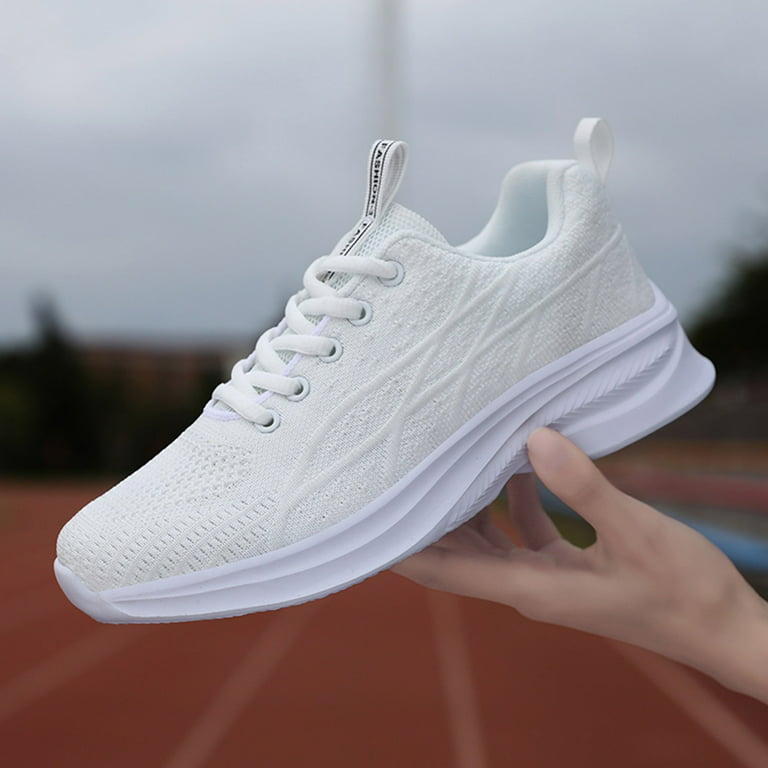 Women's Shake Shoes Cushioned White Nurse Shoes Fly Weaving Athletic  Sneakers Zapatillas Gimnasio Mujer