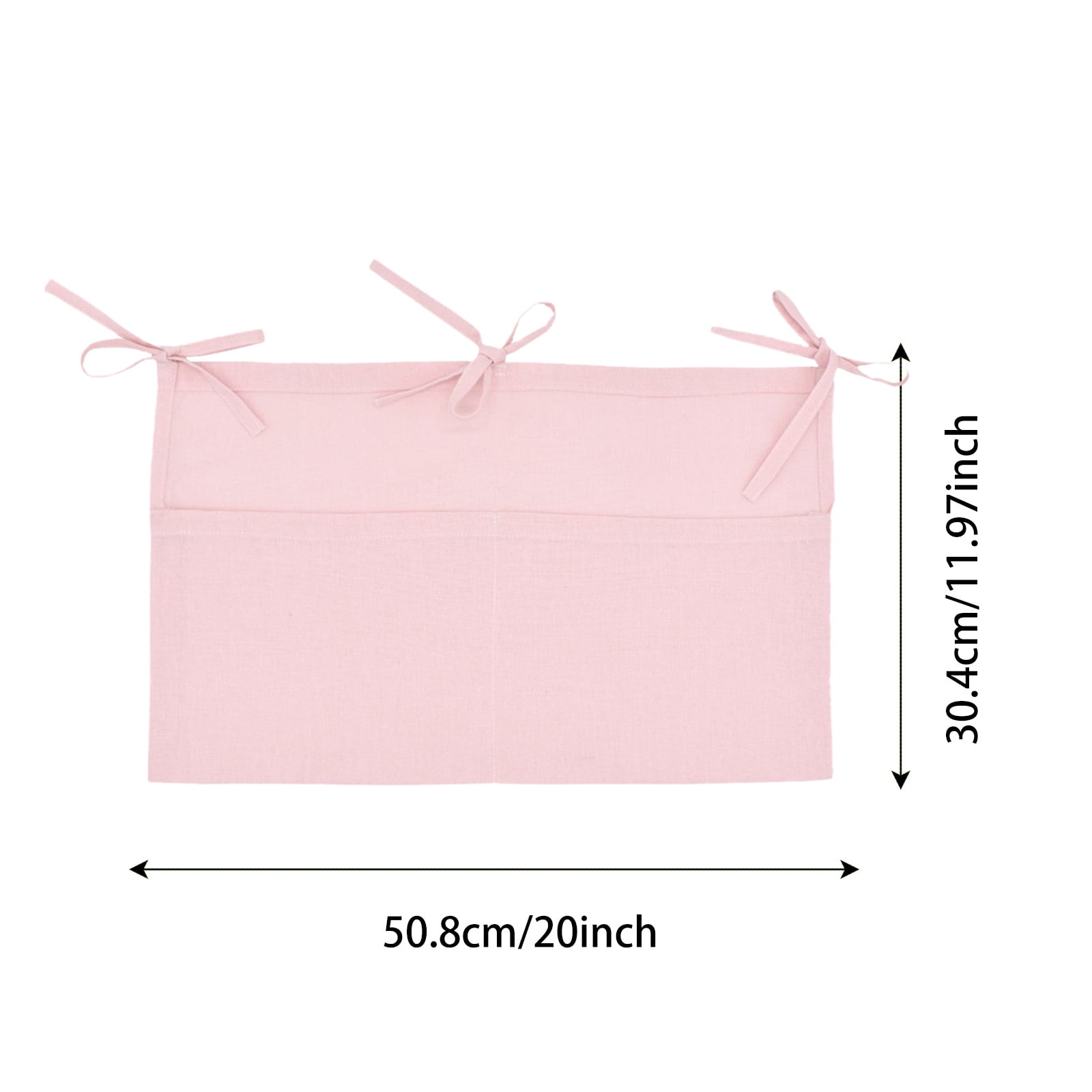Organisateur De Couches à Suspendre Au Lit Bébé – 2 Poches, Réglable, En Coton (rose), Pour Vêtements, Jouets, Accessoires - 5