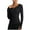 Black, variant on Chbgutlmr Workout Tops for Women Notched V Neck Long Sleeve Ruched Skinny Running Yoga Gym Exercise Shirts