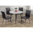 thumbnail image 2 of Round Faux Marble 5 Piece Dining Set With Black Leatherette Chairs, 2 of 2
