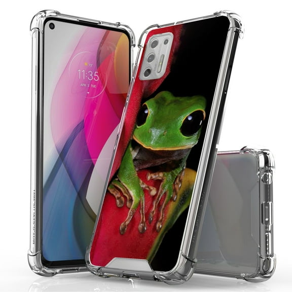 ANJ  Hybrid Slim Hard Back Cover Case Flexible Bumper for Motorola Moto G Stylus 2021 - Tree Frog