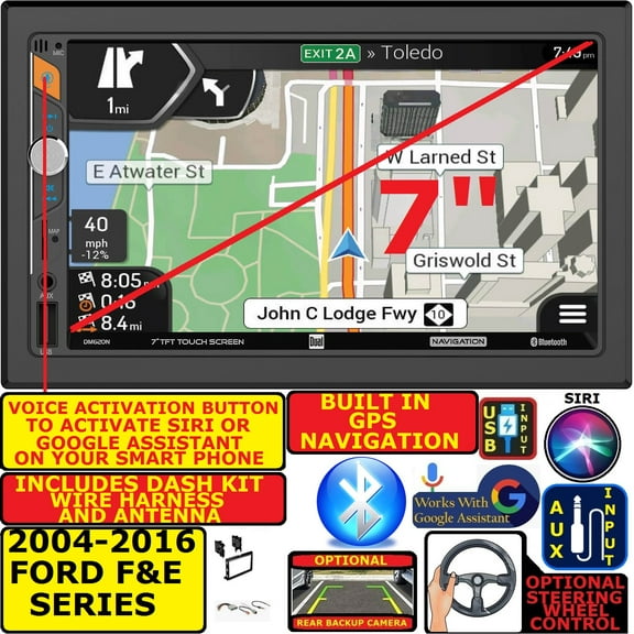 2004-2016 FORD F & E SERIES GPS NAVIGATION BLUETOOTH USB CAR RADIO STEREO