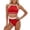 Red, variant on HUAXUN Women 2 Piece Swimsuits Bikini Set Racerback Modest Bathing Suit Sporty High Neck Crop Top with High Waisted Bottom Swimwear(Red,M)