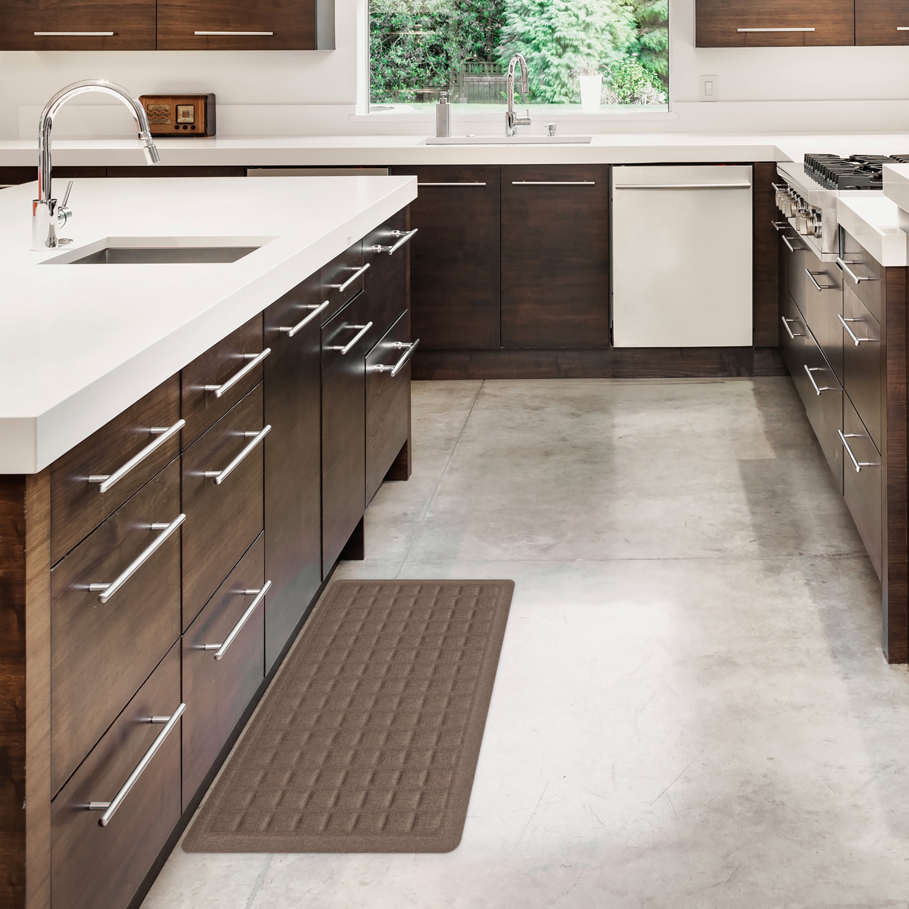 Better Homes & Gardens Gel Comfort Fallon Collection Brown Wool 20" x 39" Anti-Fatigue Kitchen Mat