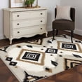 thumbnail image 3 of Boho Black Brown Area Rug 4x6 FT, Non Slip Kids Room Carpet, Geometric Southwestern Ethnic Retro Washable Soft Floor Carpet Non-Shedding Throw Rug for Dorm Kitchen Study Room Home Office Bedside, 3 of 9