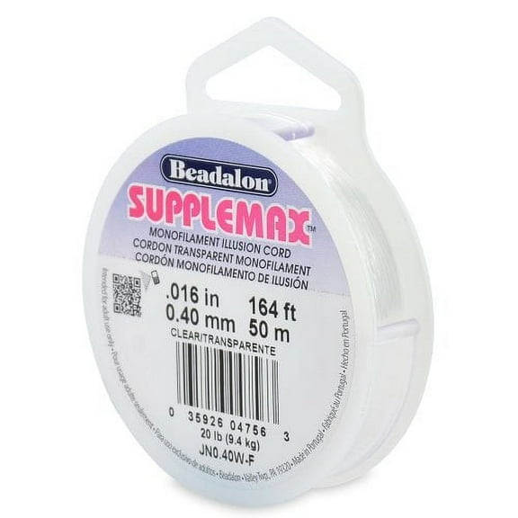 Beadalon SuppleMax Stringing Cord, .4mm Clear