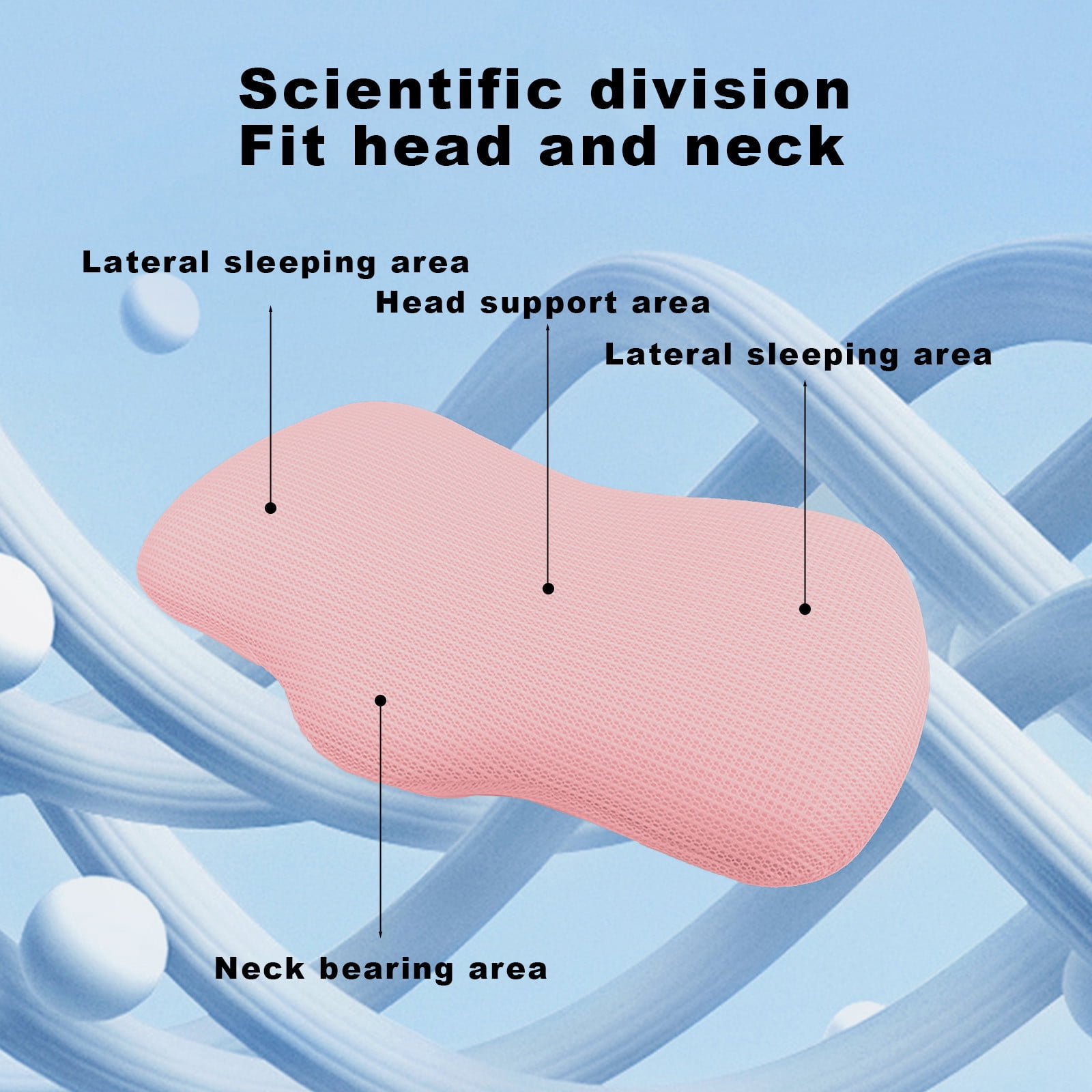 Deep Sleep Cooling Neck Pillow, Cervical Neck Support Pillow for Pain Relief with Zero-Pressure Tech & Built-in Springs Design, Ergonomic Contour Memory Foam Pillows for Back&Side Sleepers - Pink