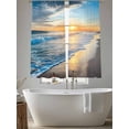 thumbnail image 6 of Sunset Beach Semi Sheer Window Curtains 72 Inches Long, Spray Ocean Waves Sky Nature Scenery Rod Pocket Voile Silky Chiffon Curtain Light Filtering Drapes for Living Room, Kitchen, 52"x72", 2 Panels, 6 of 9