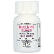 Meclizine 25 mg Generic For Bonine Chewable Tablets for Prevention of Motion Sickness and Anti-Nausea 100 Tablets per Bottle SDA LABS