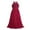 Burgundy, variant on Kids Girls Halter Neck Chiffon Long Party Junior Wedding Evening Prom Maxi Gown Dress