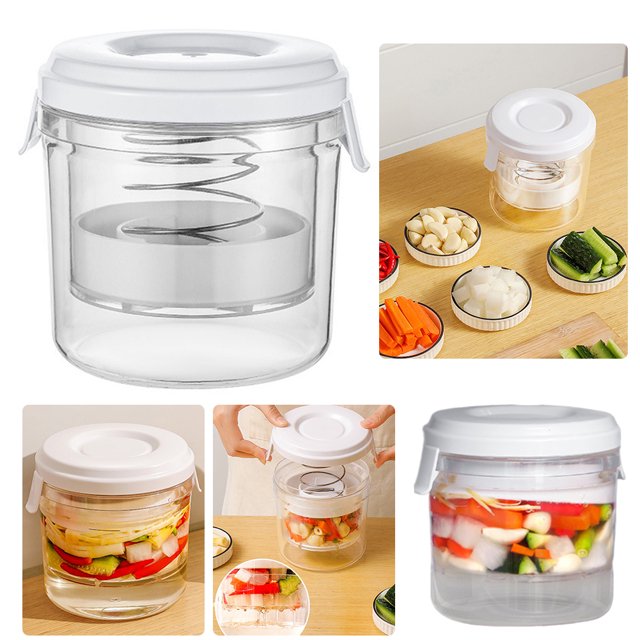 Contenedor Almacenamiento Ahorro Alimentos Separador Jugo Boca Ancha 1300ml Con Tapa Hermética