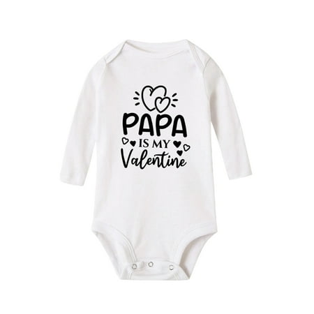 

Unisex Baby Onesie Clothing Kids Valentine s Day Letter Heart Print Long Sleeves Jumpsuit Romper Toddler Cute Daily Play