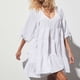 thumbnail image 2 of Mini vestido de manga corta con cuello en V sólido informal de vendaje de verano para mujer a la moda Fridja  yut3149, 2 of 6