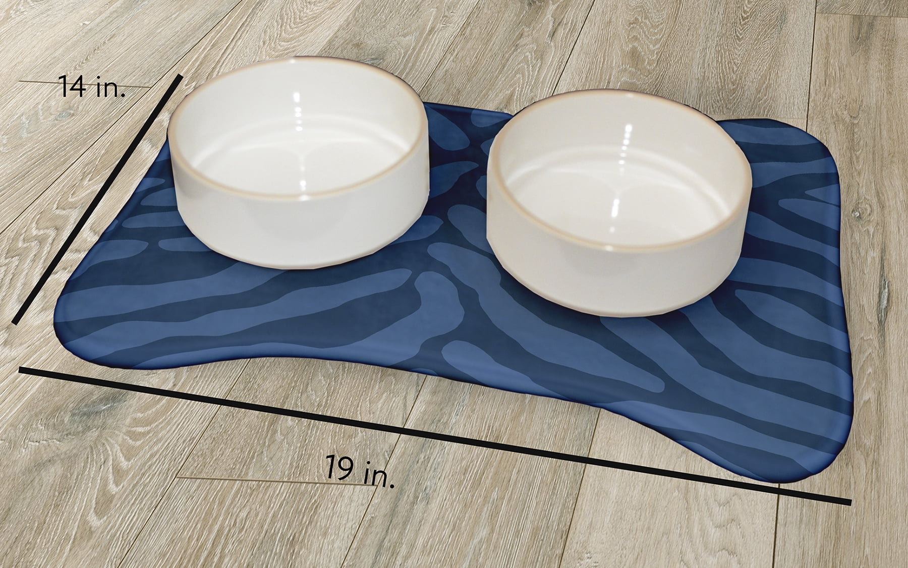 Simply Daisy Animal Stripe Bone Shape Pet Feeding Mat for Dogs