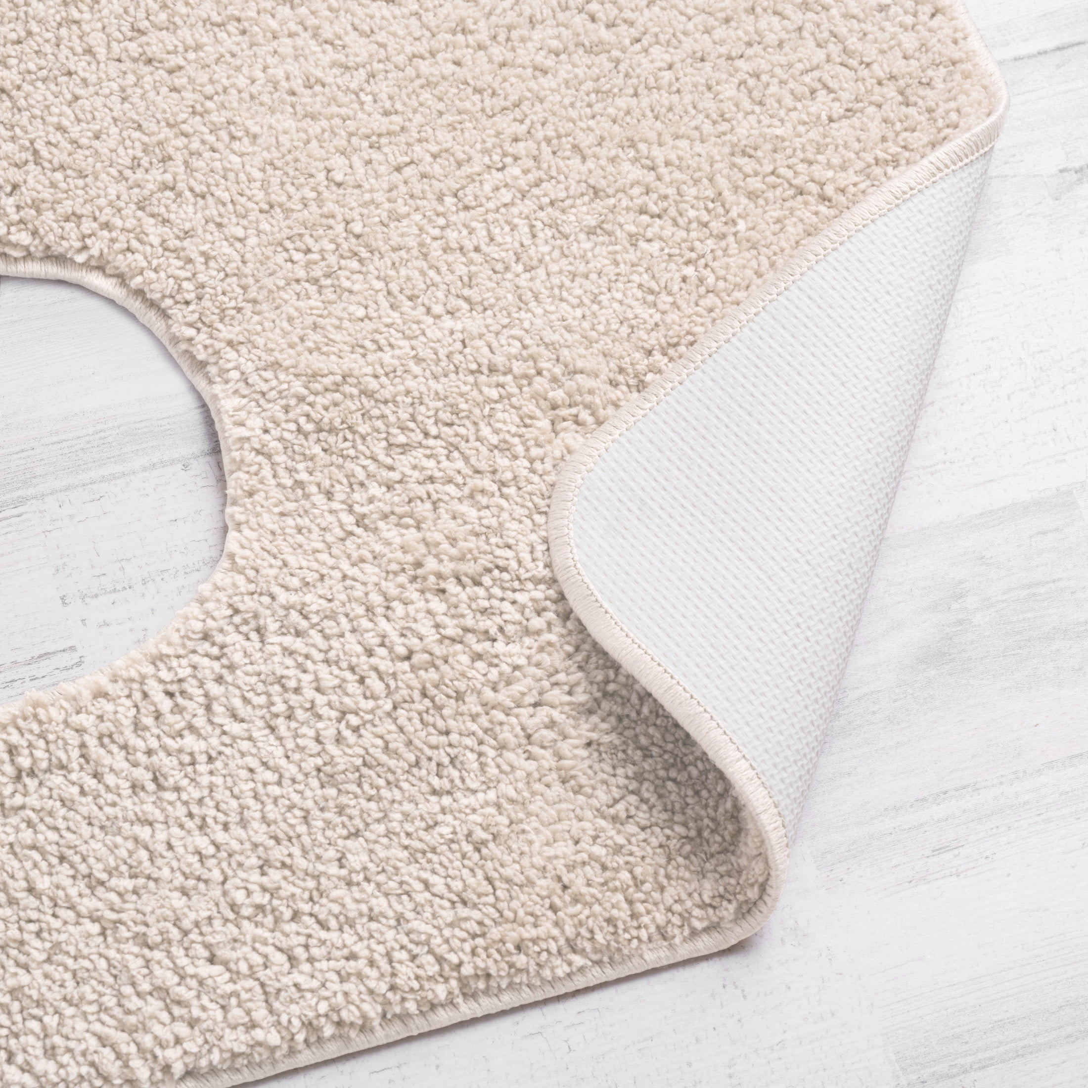 Mainstays Basic Polyester Contour Bath Rug, Tan, 20" x 22"