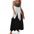 thumbnail image 1 of Vestido de noche sin mangas con margaritas en blanco y negro, vestido de fiesta de lujo para mujer, 1 of 7