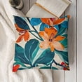thumbnail image 3 of SHANXI Throw Pillow Covers , Teal Pillow Covers Room Decor, Velvet Soft , Floral and Solid Accent Pillow Cushion Case for Couch Bed Sofa 20x20in, 3 of 5