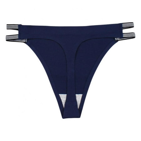 

Baywell Cut Out Thongs for Women Stripe Women s Thong Underwear Blue S-XL