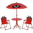 thumbnail image 1 of Outsunny Kids Folding Picnic Table and Chair Set Pattern Outdoor Garden Patio Backyard with Removable & Height Adjustable Sun Umbrella Red, 1 of 10