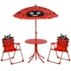 Outsunny Kids Folding Picnic Table and Chair Set Pattern Outdoor Garden Patio Backyard with Removable & Height Adjustable Sun Umbrella Red - image 1 of 9