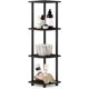 thumbnail image 1 of 5 Tier Corner Display Rack Multipurpose Shelving Unit, Dark Cherry/Black, 1 of 7
