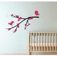 thumbnail image 2 of Branch Wall Sticker with Birds Flowers Girls Room Stickers Vinyl Art Decals Bedroom Decor (Black/Hot), 2 of 6