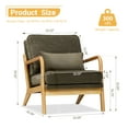 thumbnail image 3 of EOP Mid-Century Modern Accent Armchair with Solid Wood Frame, Removable Soft Cushion & Lumbar Pillow, Upholstered Reading Leisure Chair for Living Room Bedroom Balcony Waiting Room, Green, 3 of 9