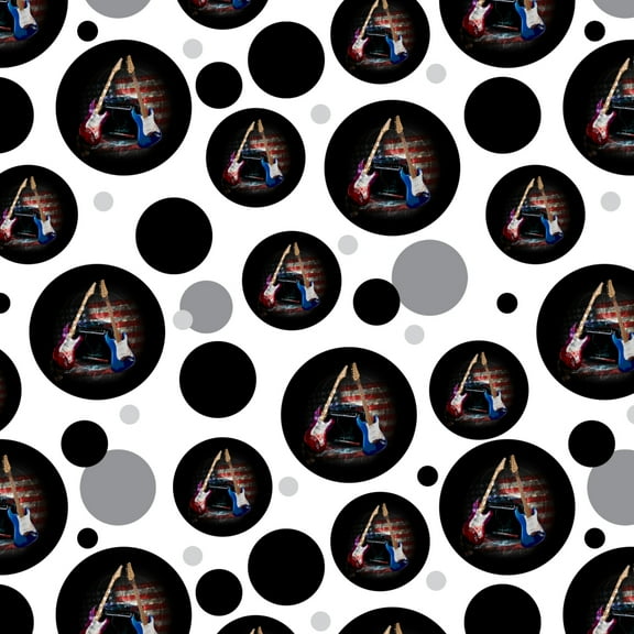 Electric Guitars American USA Flag Rock and Roll Red White Blue Premium Gift Wrap Wrapping Paper Roll