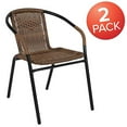 thumbnail image 2 of Flash Furniture 2 Pack Medium Brown Rattan Indoor-Outdoor Restaurant Stack Chair, 2 of 5