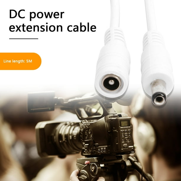 Cable de extensión de alimentación de 12V-24V CC, Cable ligero de 5,5x2,1mm, adaptador de corriente macho y hembra para cámara CCTV, electrodoméstico