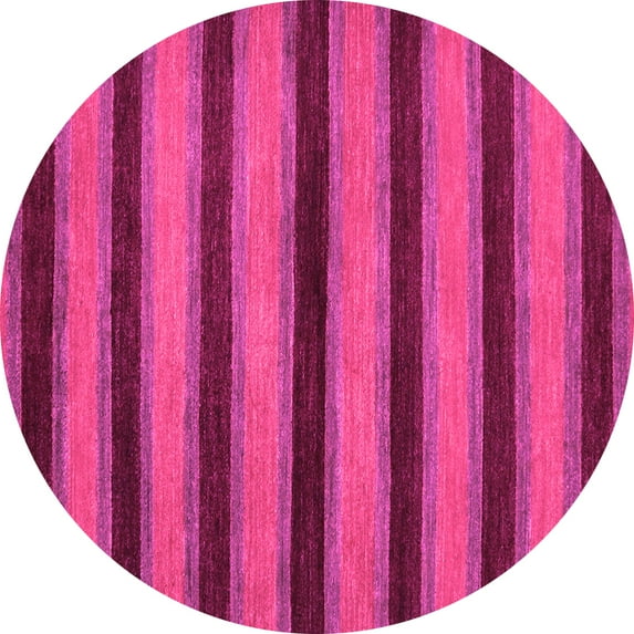 Ahgly Company Indoor Round Abstract Pink Modern Area Rugs, 3' Round