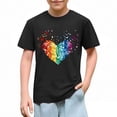 thumbnail image 3 of Bovxnpu Girls Short Sleeve T Shirts Kids Summer Tops Fashion Graphic Cotton Tshirt For Kids Casual Tees, 3 of 9