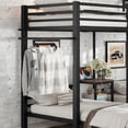 thumbnail image 5 of Bellemave Triple Bunk Bed with Storage Stairs and 2 Charging Station, Heavy Duty Metal Triple Bed Frame Twin Over Twin and Twin with Drawers and Shelves Headboard for 3 Kids Teens, Black, 5 of 10