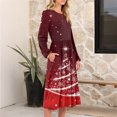 thumbnail image 5 of Women's Christmas Printed Fashionable Loose Round-Neck Dress, Holiday Print, Casual Wear, Retro Style, Comfort Fit, Everyday Dress, Festive,Red,M, 5 of 5