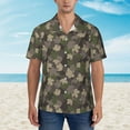thumbnail image 2 of Fotbe Camouflage maple Camisa Hawaiana para Hombre Unisex – Camisa Casual de Verano con Botones de Manga Corta de Algodón y Lino,Small, 2 of 7