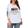 thumbnail image 2 of Trgacdwlo XL-5XL 1776-2026 250th Anniversary USA Shirts Flag Print 3/4 Sleeve Shirts for Women Plus Size Independence Day Patriotic 4th of July Shirts Women, 2 of 5