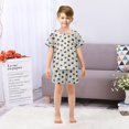 thumbnail image 6 of Summer Short Sleeve Pajama Sets Black Kitten Patterns Sleepwear Nighty 95% Cotton (5-14Y), 6 of 7