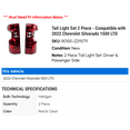 thumbnail image 2 of Tail Light Set 2 Piece - Compatible with 2022 Chevy Silverado 1500 LTD, 2 of 2
