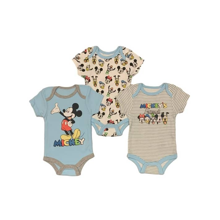 Disney Mickey Mouse 3 Pack Bodysuit Set (Baby Boys) - Walmart.com