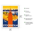 thumbnail image 2 of Stockholm - Sweden - Port of Stockholm and City Hall - Vintage Travel Poster by Iwar Donner c.1936 - Bamboo Fine Art 290gsm Paper Print (Unframed) 24x32in, 2 of 4