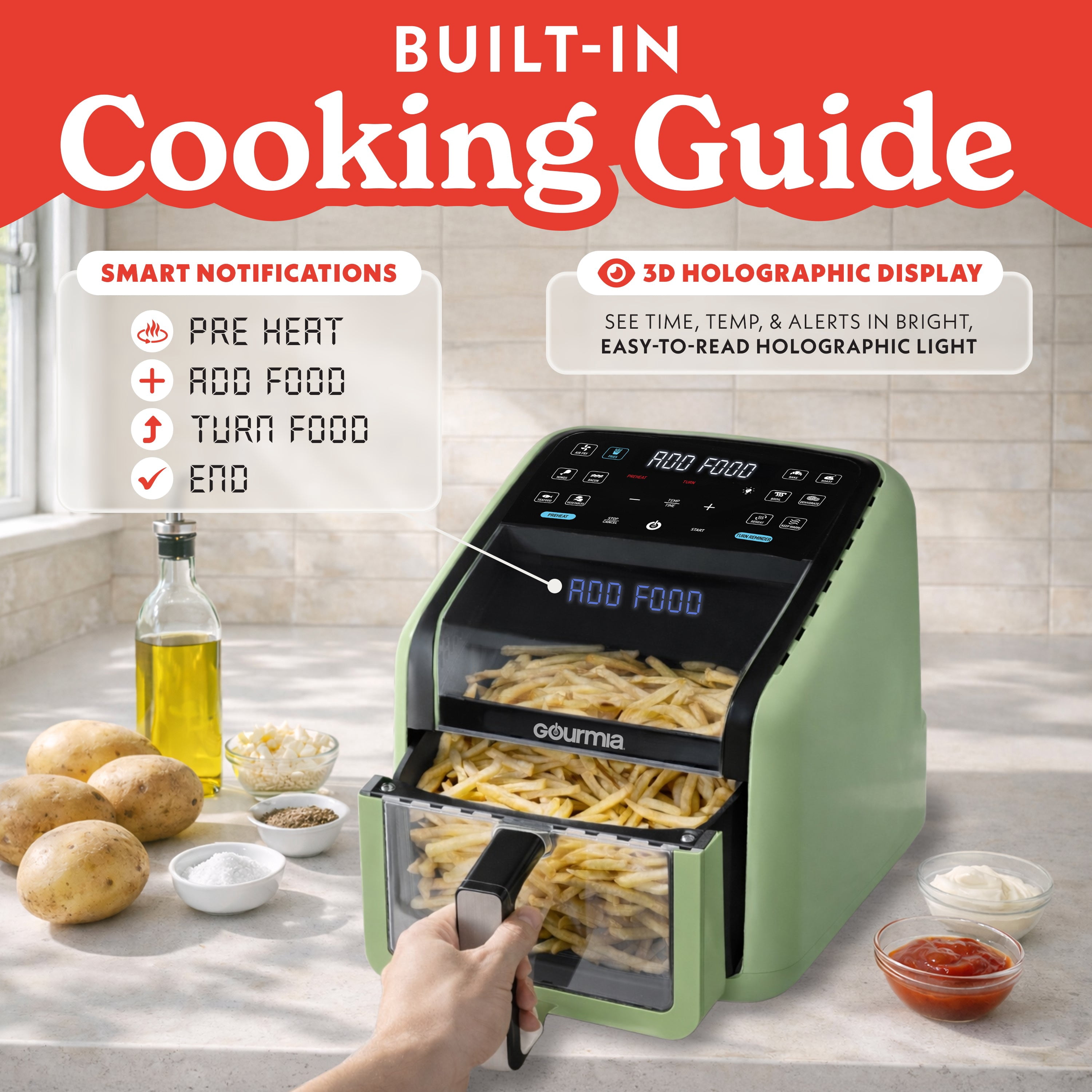 Gourmia 7QT Air Fryer | Digital air fryers for ecommerce - Walmart