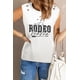 thumbnail image 1 of ABPHQTO Camiseta sin mangas desgastada con estampado de letras RODEO Mama de mujer de color blanco, 1 of 5