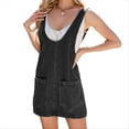 thumbnail image 3 of Vestido Vaquero Informal Sin Mangas para Mujer, Cuello Redondo, Estilo Vintage, Holgado, con Bolsillos, Negro, Gris, Talla XL, 3 of 6
