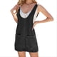 thumbnail image 3 of Vestido Vaquero Informal Sin Mangas para Mujer, Cuello Redondo, Estilo Vintage, Holgado, con Bolsillos, Color Negro y Gris, Talla L, 3 of 6