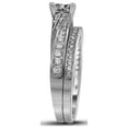thumbnail image 3 of 10kt White Gold Womens Princess Diamond Bridal Wedding Engagement Ring Band Set 1/2 Cttw, 3 of 4