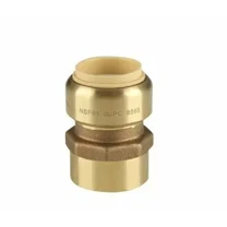 2 or 5-Piece 3/4 Inch SharkBite-Style Push-to-Connect Female Adapters, Lead-Free Brass Plumbing Fittings